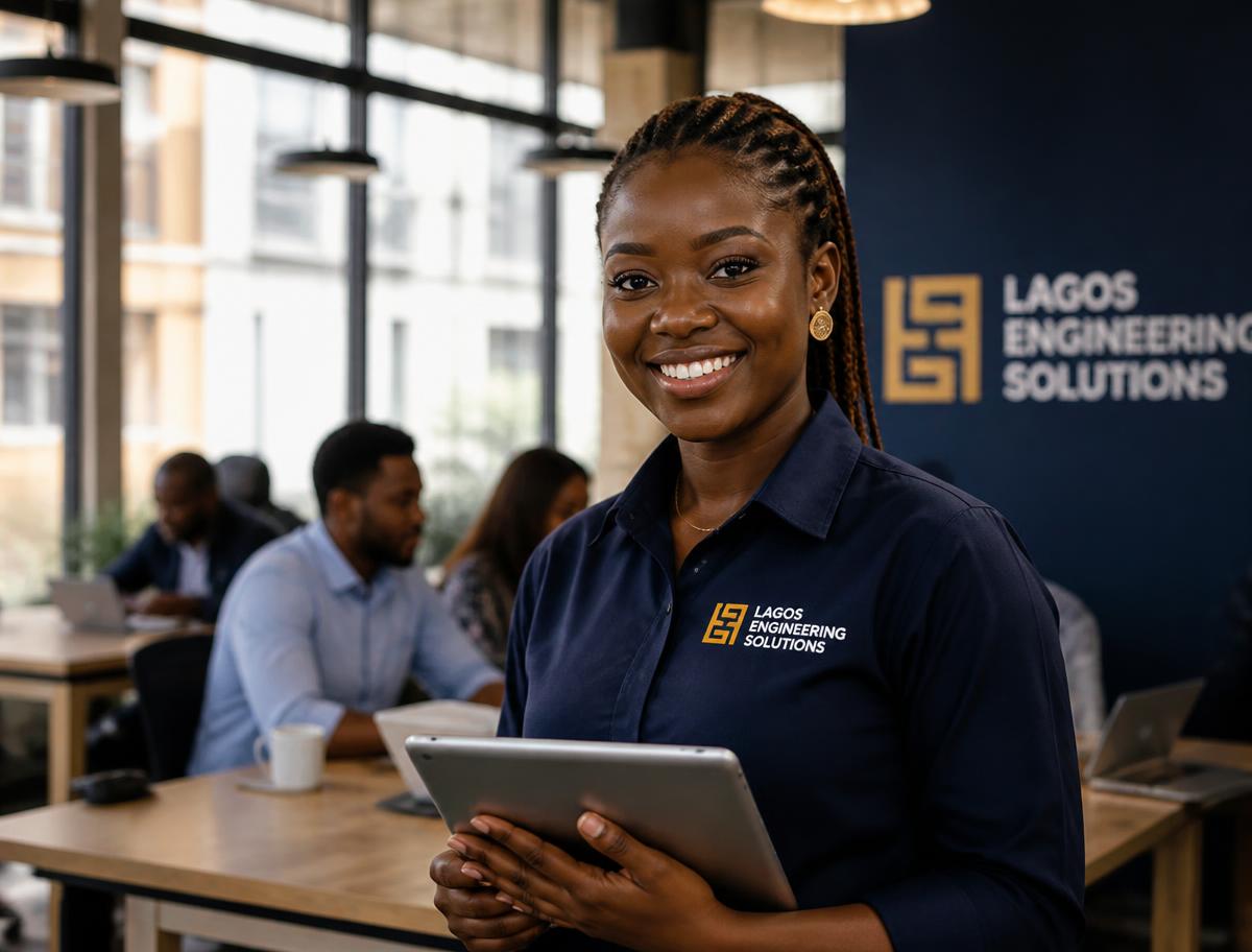 Ingénieure africaine consultant son profil certifié sur tablette